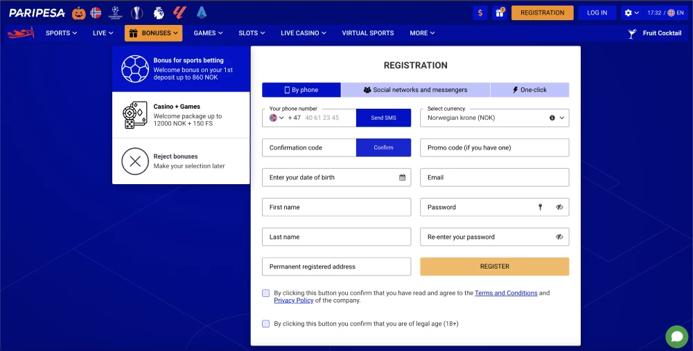 Registration in PariPesa